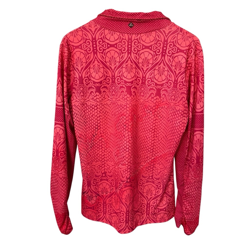 Prana Tatiana Womens XL Pink Floral 1/4 Zip Pullover Jogging Running Yoga Wear - Picture 4 of 9